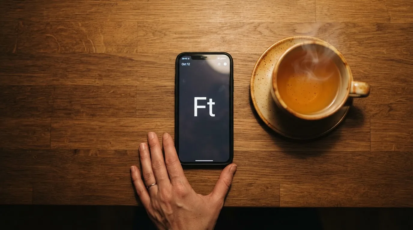 Kéz tart egy mobiltelefont egy csésze tea mellett a konyhaasztalon egy nyugodt estén — külföldi magyar kaszinók